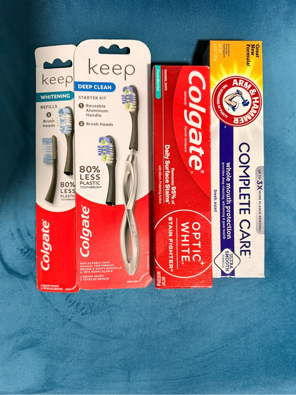 Colgate toothbrush starter kit with 2 toothbrushes + 6 refills, colgate toothpas